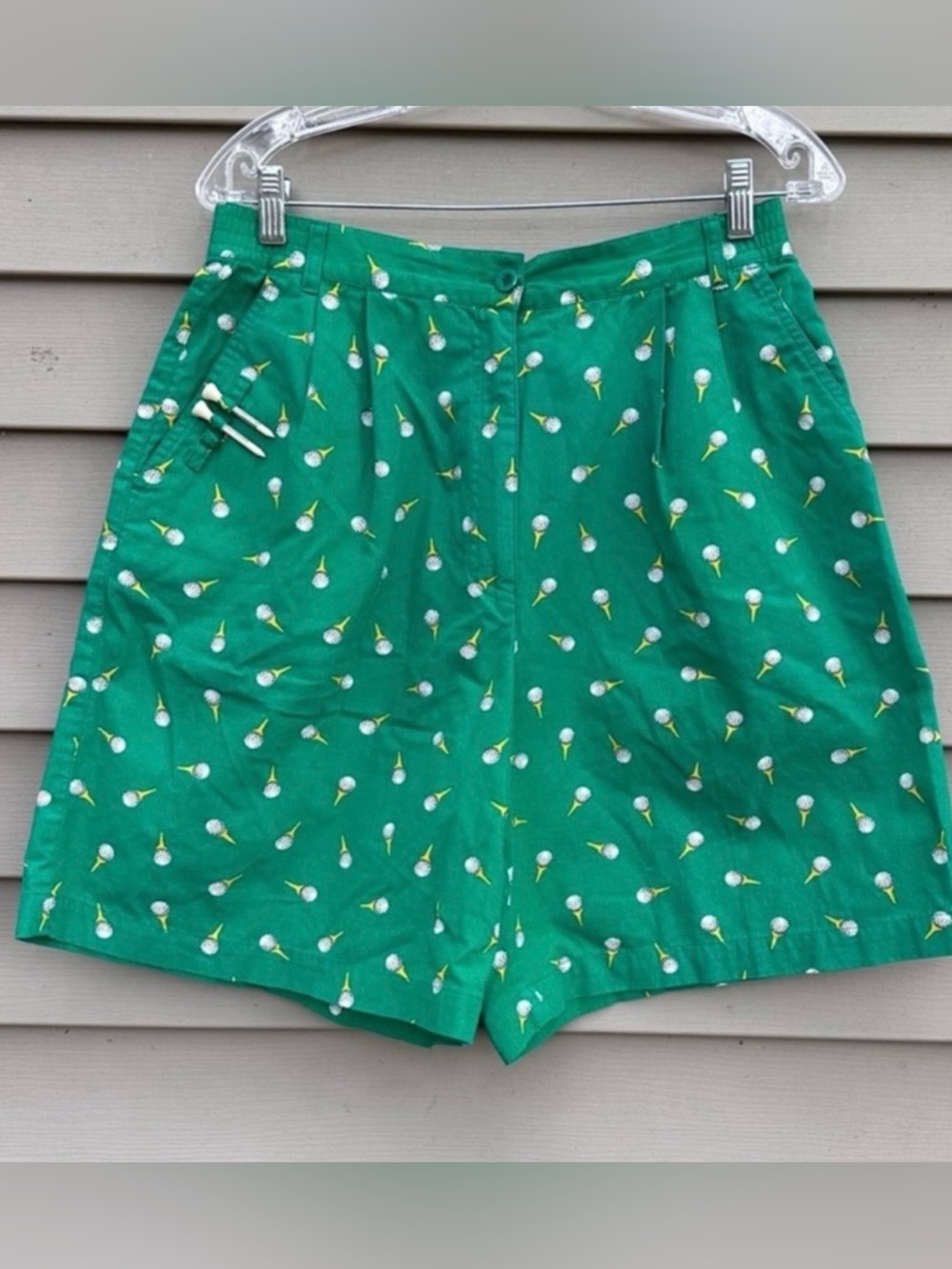 Vintage novelty golf shorts w/ golf Tees EP Pro women’s 12 high waist pleats